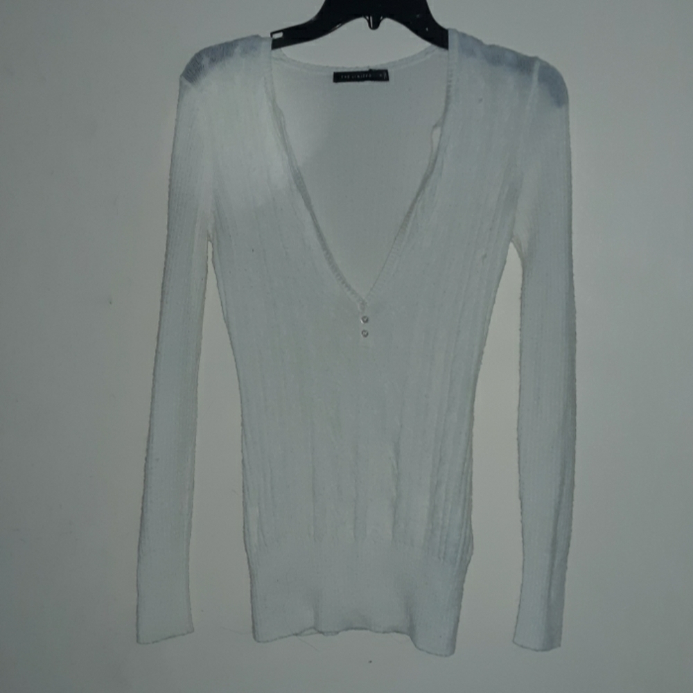 The Limited white deep v sweater